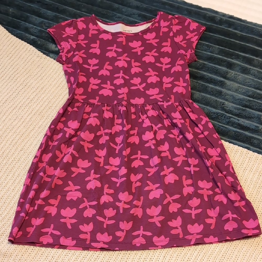 Carter's Purple and Pink Floral Kids Dress Size 8